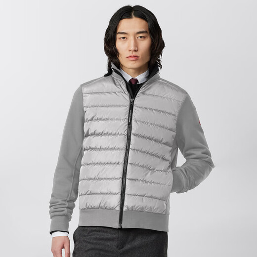 加拿大鹅（Canada Goose）HyBridge Huron男士全拉链羽绒针织夹克大鹅外套 6620M 9717 花灰石色 M