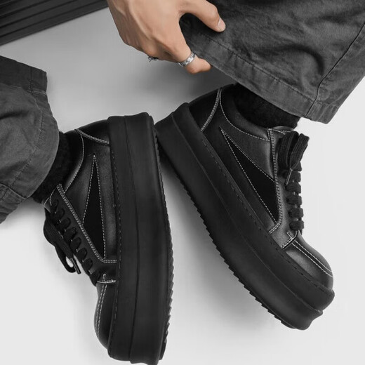 KLWP Hong Kong Authentic International Light Luxury Brand Schuhe 2025 Herumn New High Street Dicke einzige Nische Design Casual Board Schuhe Schwarz Größe 36