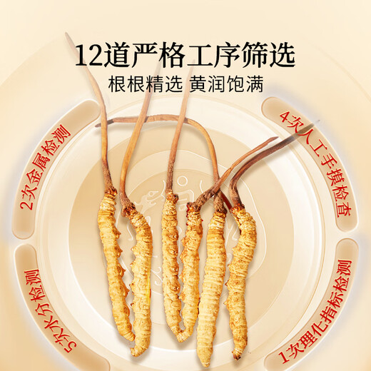 同仁堂品牌北京同仁堂 冬虫夏草虫草礼盒高端营养滋补送礼品长辈老人 1盒 10g 【腺苷超标准280%】约5根/克