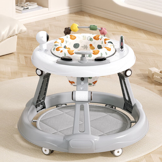 
ANGI BABY baby walker anti-roller baby walker stepper multifunctional children's trolley music toys [adjustable height + music] Coconut gray multifunctional walker stepper first birthday gift