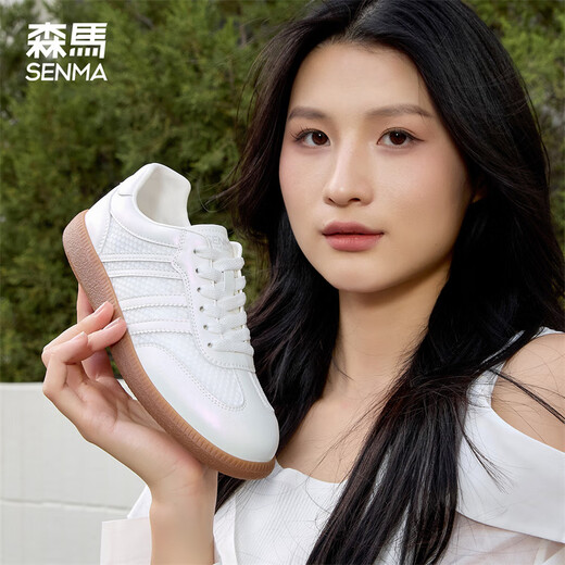 Senma (Senma) fashion, breathable and comfortable German training shoes soft sole versatile casual shoes for women 125200141 pearl white size 35