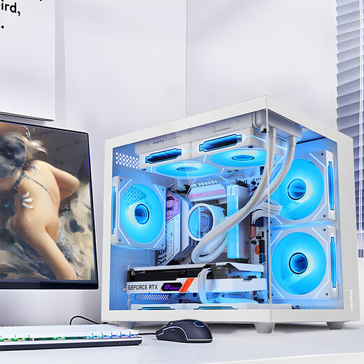 Colorful i5-14400f/14600kf rtx5060ti/5070 graphics card sea view room game console live broadcast design desktop assembly computer DIY complete machine HT37 configuration two i5-13400F+3060-12G brand new genuine, support customization