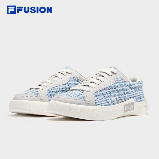
FILAFUSION FilaFUSION Canvas Shoes Small Flavor Women's Shoes 2025 Autumn New Checked Spliced Board Shoes Quiet Gray/Milky White-QA 37.5