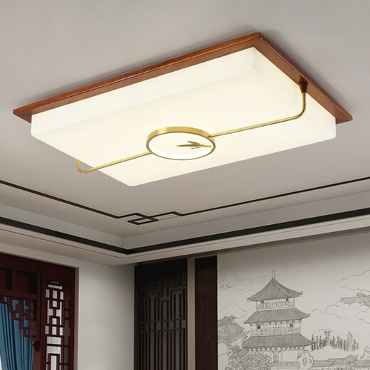 Éclairage en dentelle (NVC) Dernières couleurs de noyer LED PLADIER LED NOUVEAU SOIX SOIX DE CHINOISE CHAMME MAXTROOM ÉTUDE SALLE BALCON LAMPE 9195 MODÈLE ROND 475MM