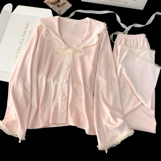 ZIPJBX风长袖长裤睡衣女秋冬季德绒加厚保暖感家居服两件套 9920-浅粉色套装 【款】 M