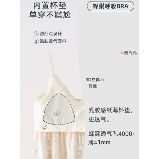 
Victoria's style nightgown for women in summer 2025 new suspender sexy thin pajamas with chest pads integrated with vest floral skirt CM: 6623# [Upgraded version with chest pads] M (80-100Jin [Jin equals 0.5 kg])