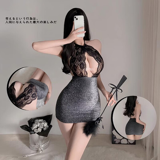 Große sexy Unterwäsche sexy flirtend heißes passionsbett ol sekretär machte spitzen pyjamas grau hippe rock t-Pants 7170 weibliche Polizeiuniform empfohlenes Gewicht 80-95 Jin [Jin gleich 0,5 kg]