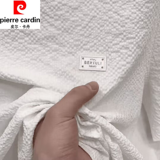 皮尔卡丹（pierre cardin）2025新款夏季冰丝肌理感绣标圆领男士短袖时尚半袖百搭轻奢T恤男 【夏季短袖】6628白色 M 80-105斤