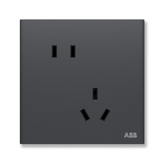 ABB switch socket panel Xuanpu series gray 86 type household power supply five-hole socket