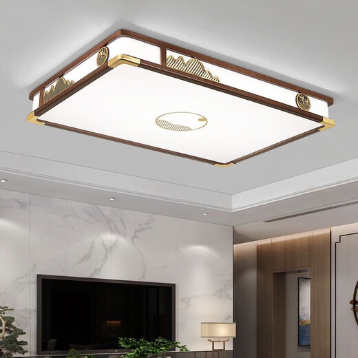 Nueva lámpara de techo de estilo chino alambre dorado sándalo de madera maciza Lámpara de estudio Lámpara de estudio de estilo chino Lámpara de comedor atmosférico 1W 9896# redondea 76 cm Cambio de luz de tres colores