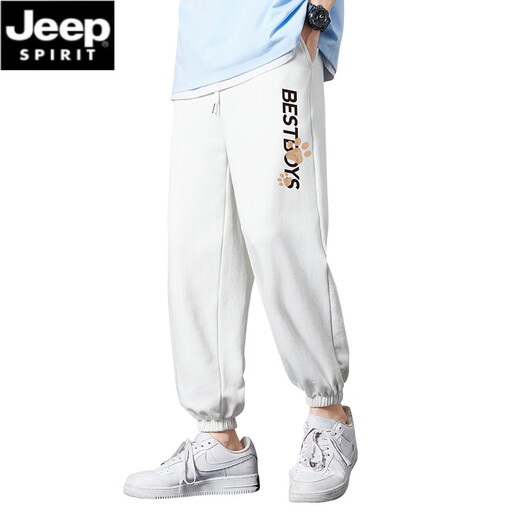 Jeep Spirit Pants masculin 2025 Nouveau printemps et automne printemps et été en liberté en liberté de pied blanc imprimé imprimé pantalon de survêtement décontracté hommes 677 noir [fort] M