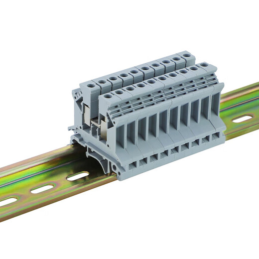 HUIJUN UK2.5B terminal block rail-type voltage terminal block 2.5 square meters gray 10-piece package