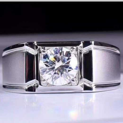 KZD Old Phoenix 999pt950 platinum ring men's moissanite men's diamond ring platinum European and American 1 carat diamond couple gift live mouth adjustable