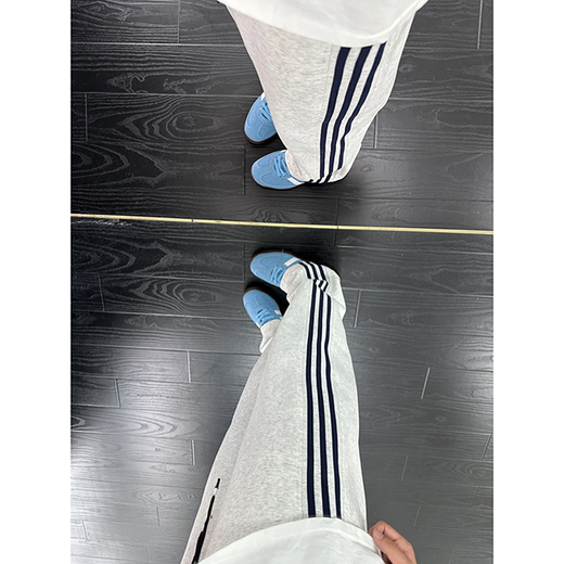 Katuchi American cleanfit striped casual pants men's spring and autumn loose trendy high street straight sportswear trousers white gray XL