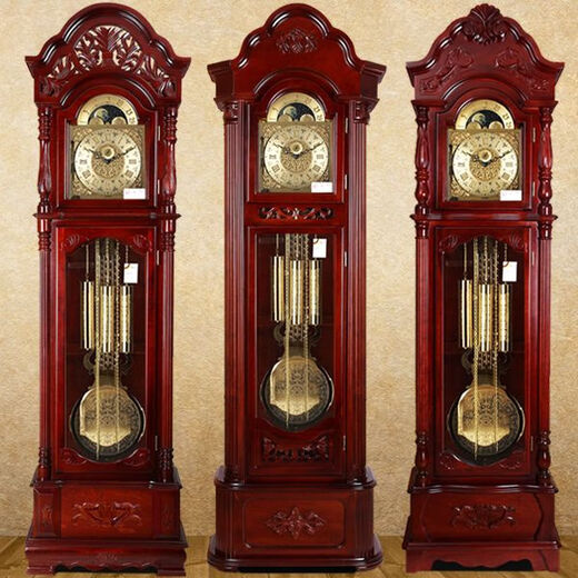 Polaris Bodenuhr Wohnzimmer Massivholz Deutsch Retro Bronze vertikale klassische Zeit Musik Mechanische europäische vertikale Uhr Polaris Mg9922 Farbe (8 Ton) 14 Zoll