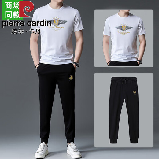 
Pier Cardin [Ole Brand Discount] Paul Casual Sports Set Men's Summer New Short Sleeve T-Shirt High-end Two-Piece Set 13067 Khaki Short Sleeve + Pants M 165 [Suggested 100-120Jin [Jin equals 0.5 kg]]