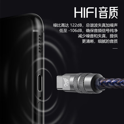 Beibosheng Type-C to 3.5/2.5/4.4 small tail DSD convenient HiFi decoding amp cx31993 suitable for Android Apple 15/16 mobile phone headset dac adapter cable silver fever version (Type-C to 3.5)