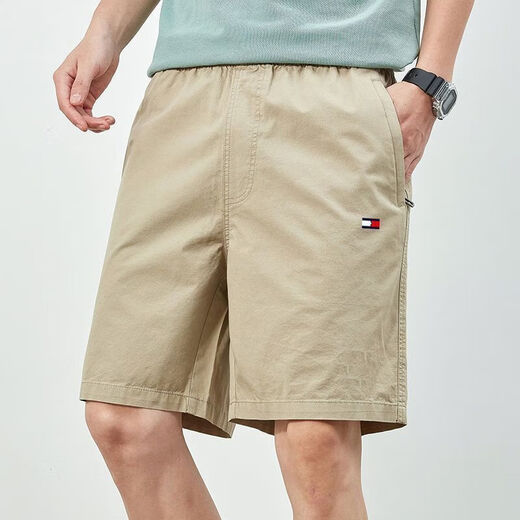 Tommy Bull (TOMMYBULL) American Tommy Tommy Summer Men's Fashionable All-match Shorts Business Casual Five-Cross Pants Middle-aged 9215 Bean Green M Weight 90-110Jin [Jin equals 0.5 kg]