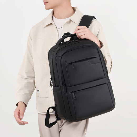 
New business men's large capacity business travel backpack USB socket multi-function computer bag Student backpack Black All size