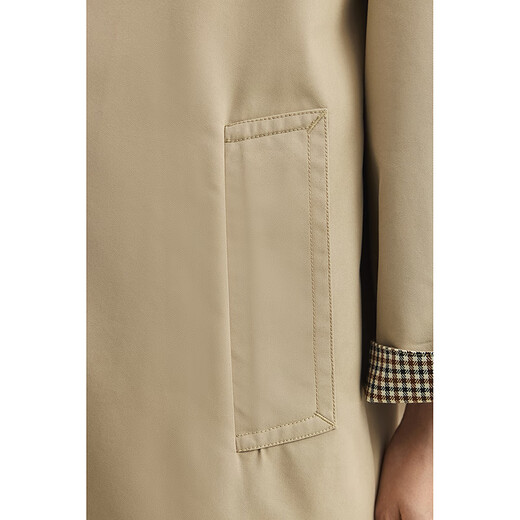 
LILY Dunhuang Series 2025 Autumn New Women's Clothing Retro Elegant Dan Style Long-Low Cotton Commuter Khaki Trench Coat 717 Khaki L