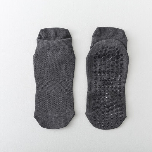 Return to Li OEM Spring and Summer Yoga Socks Cotton Non-Slip Silicone Indoor Fitness Pilates Socks for Women 3 Pairs Smoke Gray One Size 35-41