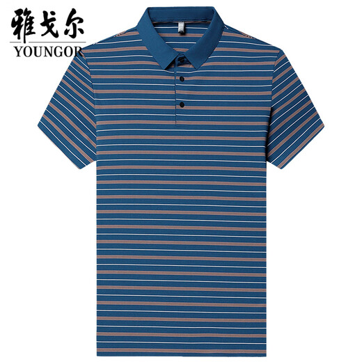 CEO Yageol Mulberry Silk Herren Kurzarm T-Shirt Revers Sommer mittleren Alters mit Fett- und Vergrößerung des Seidenpolo-Hemdes von Daddy.