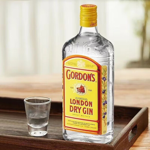 哥顿（Gordon’s）伦敦干味金酒杜松子酒 调酒基酒 英国原瓶进口洋酒 海外直采 金酒 750mL 6瓶 南非版