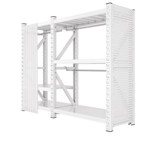 Gabinete de almacenamiento de metal de placa abierta para estantes de alquiler de dormitorio Armario simple Asamblea de piso Estante de 4 capas 1050*500*2000/placa de hoyo