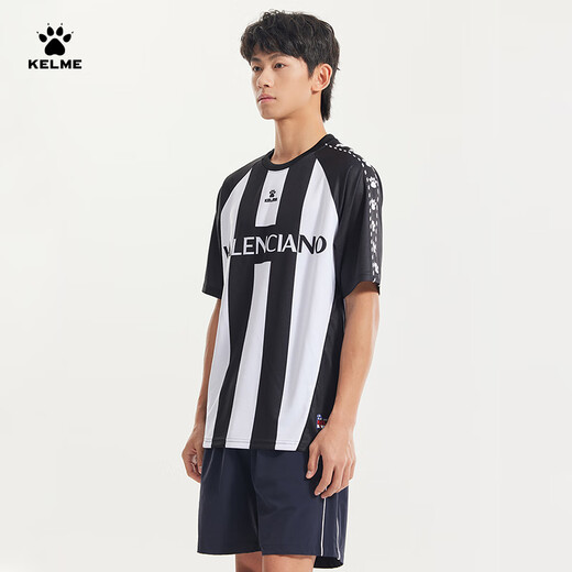 Kelme Carl Football Culture Shirt Men and Women Trendy Camiseta de manga corta Shorts informales Juego de medianoche Blue_9424dk1048 M