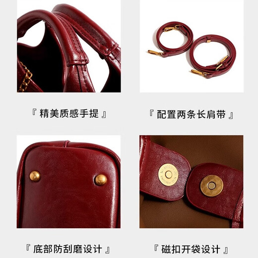 Miss Meow red bridal wedding bag engagement handbag women's new high-end new year gift for mother bag Ancora red + exquisite bouquet (red wedding bag bridal bag can be used daily)