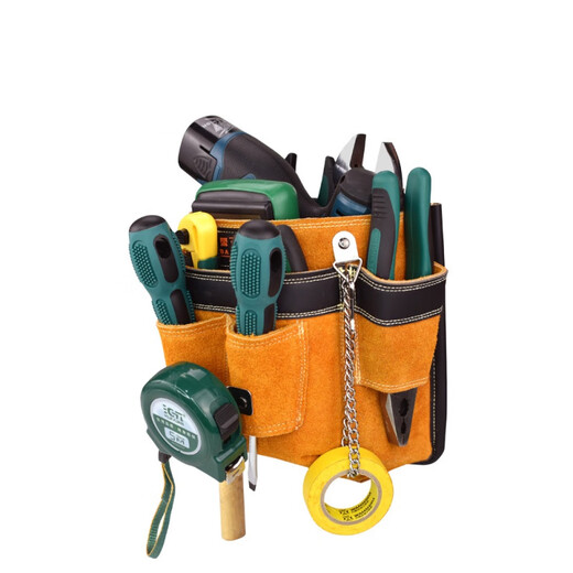 MieLanat Customized Electrician's Tool Bag Waist Bag Cowhide Work Waist Bag Men's Multifunctional Electrician's Bag Air Conditioning Installation Model 3001