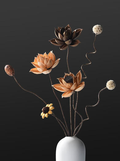 Wasabi luftgetrocknete Blütenschmuck Bouquet Lotus Pods Trockene Äste Blumenarrangement Natures Zen Tea Room Wohnzimmer Dekoration gefälschte Blumendekoration getrocknete Blume Kombination 5009 getrockneter Blütenbeutel