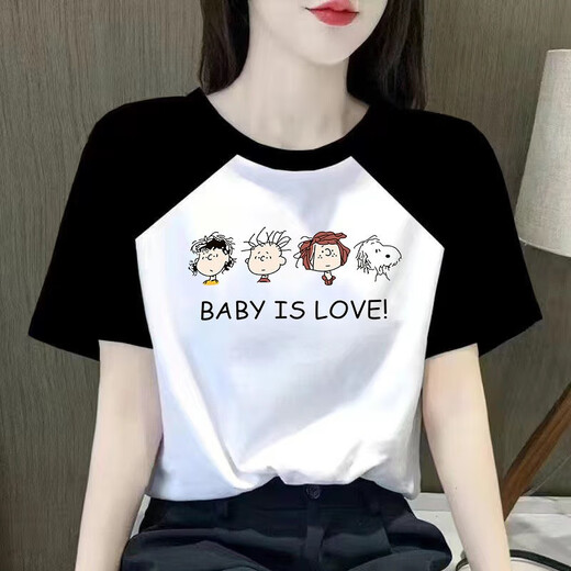 Fangluhui Bloqueo de color Spring and Summer Trendy Nuevo camiseta de manga corta Femenina Estudiante Corea Corea de moda