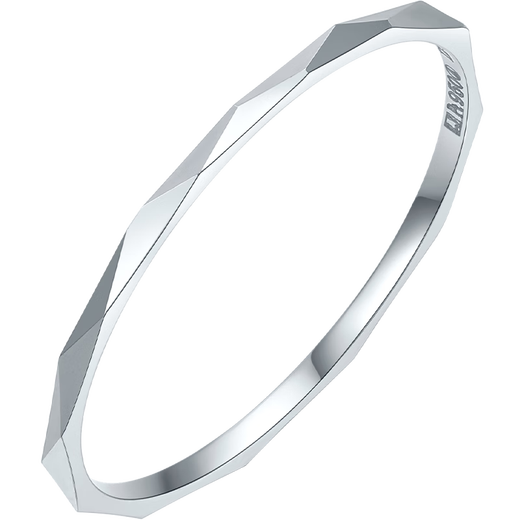 Chinese Valentine's Day Gift Box Liuguifu Platinum Ring Women's PT950 Platinum Geometric Circle Smooth Stacked Ring Diamond Ring 0.50g Diamond Ring No. 14