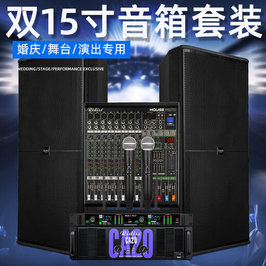 Ridiss SRX Professional Audio Set Single 15-inch Double 15-inch Stage Wedding Outdoor Conference Performance HiFi Passive Audio KTV Engineering Speaker Double 15-inch High-end Set 2#