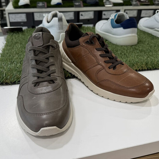 AIBU (ECCO)/AIBU Herren Frühling und Herbst Echtes Leder Vielseitige Schnürsportsport-Casual Shoes Yayue Leichtgewicht 503754 503754-12014 Brown 41