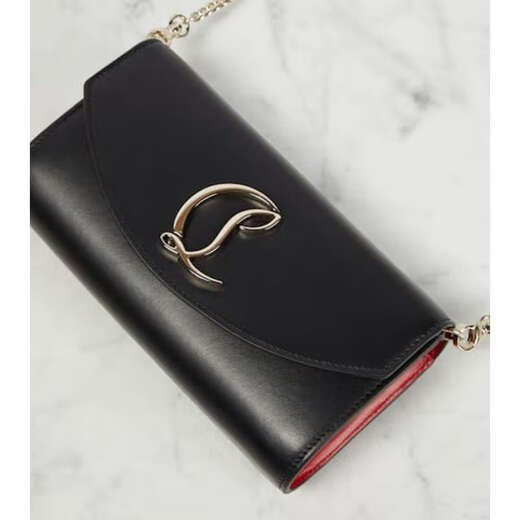 Lobotin Light Luxury Women's Leather Chain Wallet Black One Size