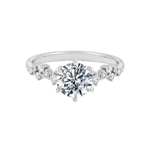 I Do platinum PT950 diamond ring 1 carat Xingmeng cultivated diamond proposal engagement wedding ring gift for girlfriend and wife Xingmeng 2 carat diamond size 12