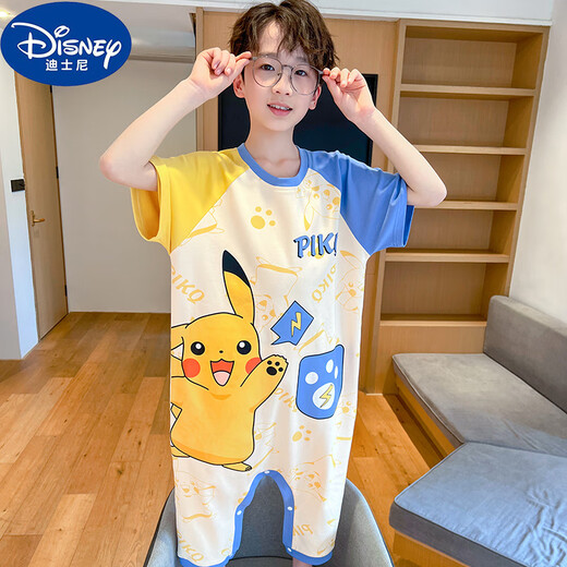 迪士尼（Disney）小孩衣服儿童连体睡衣棉男童夏季短袖薄款防踢睡袋中大童男孩连体 G-9925#小黑猫 170 6码【身高80-90cm】25-30斤