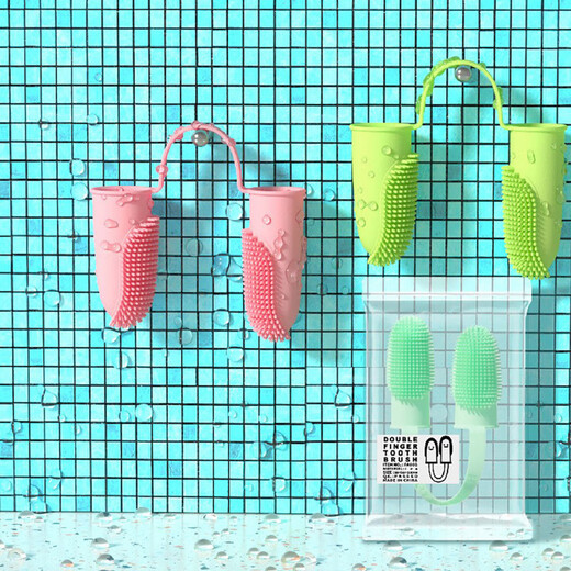 AILUKI Japanese pet toothbrush for cats, special dog artifact finger cover, soft-bristled small dog brush, tooth cleaning supplies, blue, pink and green three-piece set