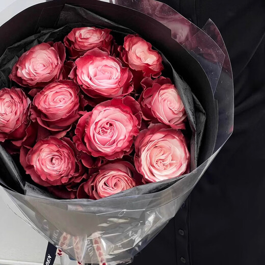 Ecuadorian imported black rose bouquet, same-city delivery to flower shop, high-end flower express delivery to Beijing, Shanghai and Guangzhou, gift box of 10 imported Ecuadorian black roses