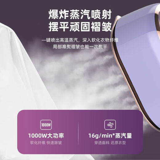 哲初德国手持挂烫机迷你蒸汽电熨斗小型便携式汤衣服烫斗折叠熨烫机 6档款_紫色_110V_美规插头_美国日本加拿大