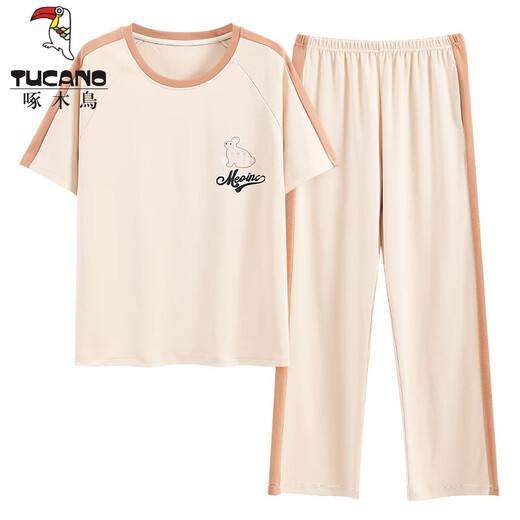 TUCANO;啄木鸟纯棉短袖睡衣套装夏季全长裤薄款卡通家居服春秋可外穿韩版 Y9721 M (建议75-95斤)