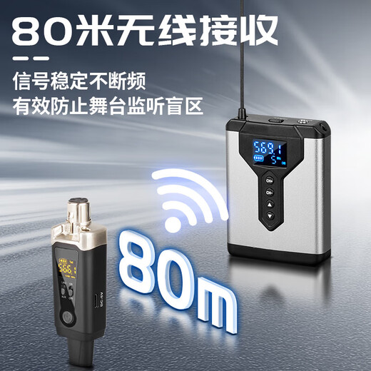 Wireless monitoring headphones, in-ear band rehearsal recording, live performance conference, professional audio, one to four wireless monitoring headphones