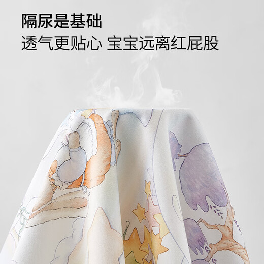 BUBBLE TREE隔尿垫可洗婴幼儿防水防漏尿布可水洗幼儿园宝宝新生儿透气小尺 森林音乐会-pro竹棉款-亲肤透气 70cm*90cm（建议备2条方便换洗）