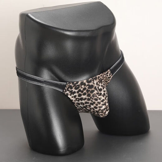 
Large size leopard print men's bag egg-packed underwear sexy thong tight low waist T-trousers one-line pants underwear orange M