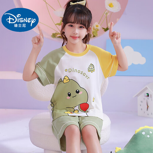 
Disney baby new girls pajamas summer short-sleeved cartoon thin children girl boy cute home suit medium big children YR-short round-6630 color-inserted dormitory 170 10 yards recommended height 105-115CM