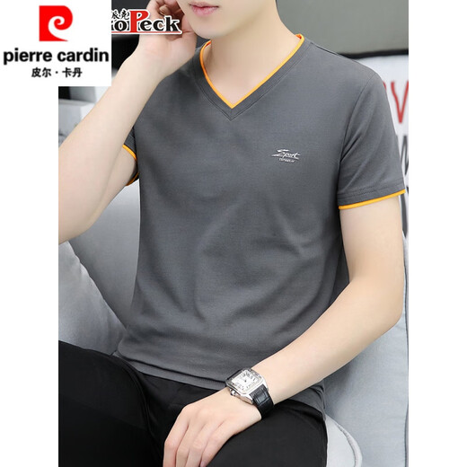 Pierre Cardin High-End 2025 NUEVO Xinjiang Camiseta de camiseta de manga corta para hombres Camiseta en V de la camiseta en V de la tapa de verano de manga a media manga-QY691 White + M7203 White M [Sugerencias: 85Jin [Jin equivale a 0.5 kg] a 100Jin [Jin equivale a 0.5 kg]]]]