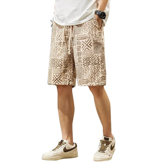 Jeanswest Jeanswest Casual Shorts Herren Sommer Dünne 2025 Neue Modemarke Lose atmungsaktives Strand Fünf-Punkte-Hose JXZ-693 Farbe M.