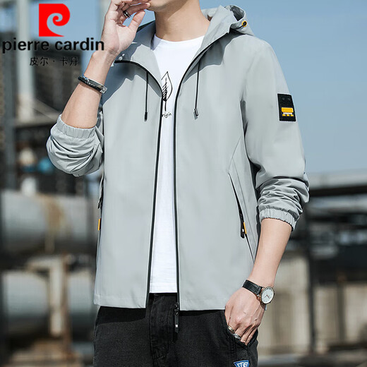 Pierre Cardin Jacke Herren 2025 Frühlings- und Herbst Neue Kapuze Dünne Jugendliche Lose Jacke Kurzfarbige Jacke K12131 Black M [Empfohlen 100-110jin [Jin entspricht 0,5 kg]]